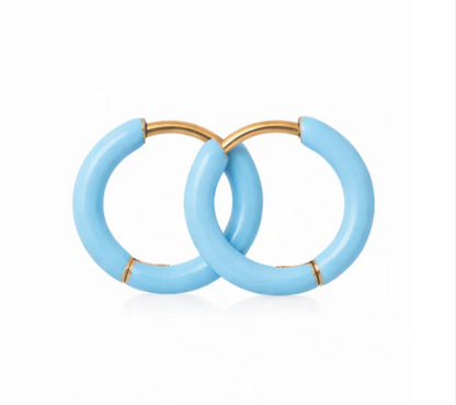 Hoop Earrings - Light Blue (10mm)
