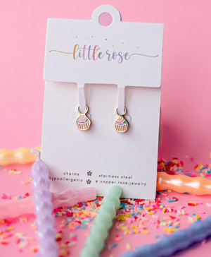 Earrings Hoop Charm - Cupcake