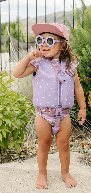 Swim Vest - Purple Hearts