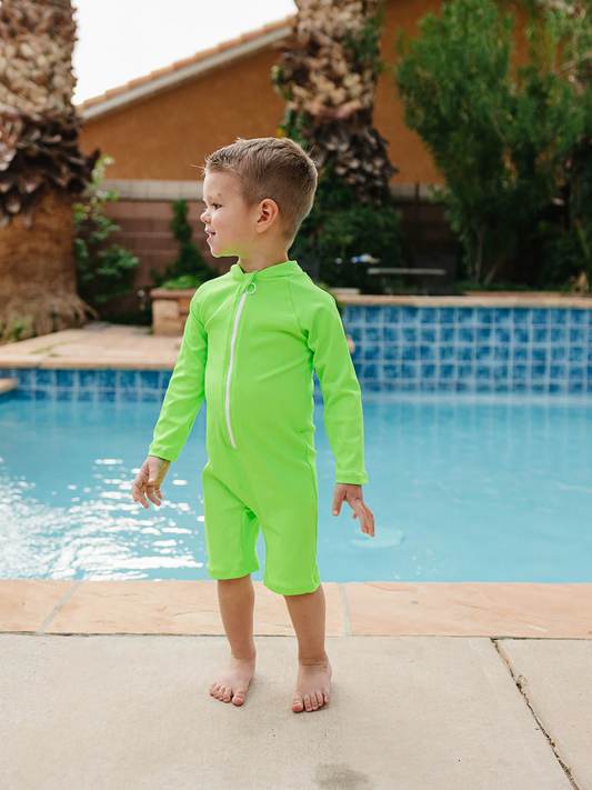 Sunsuit Ribbed - Green Gecko