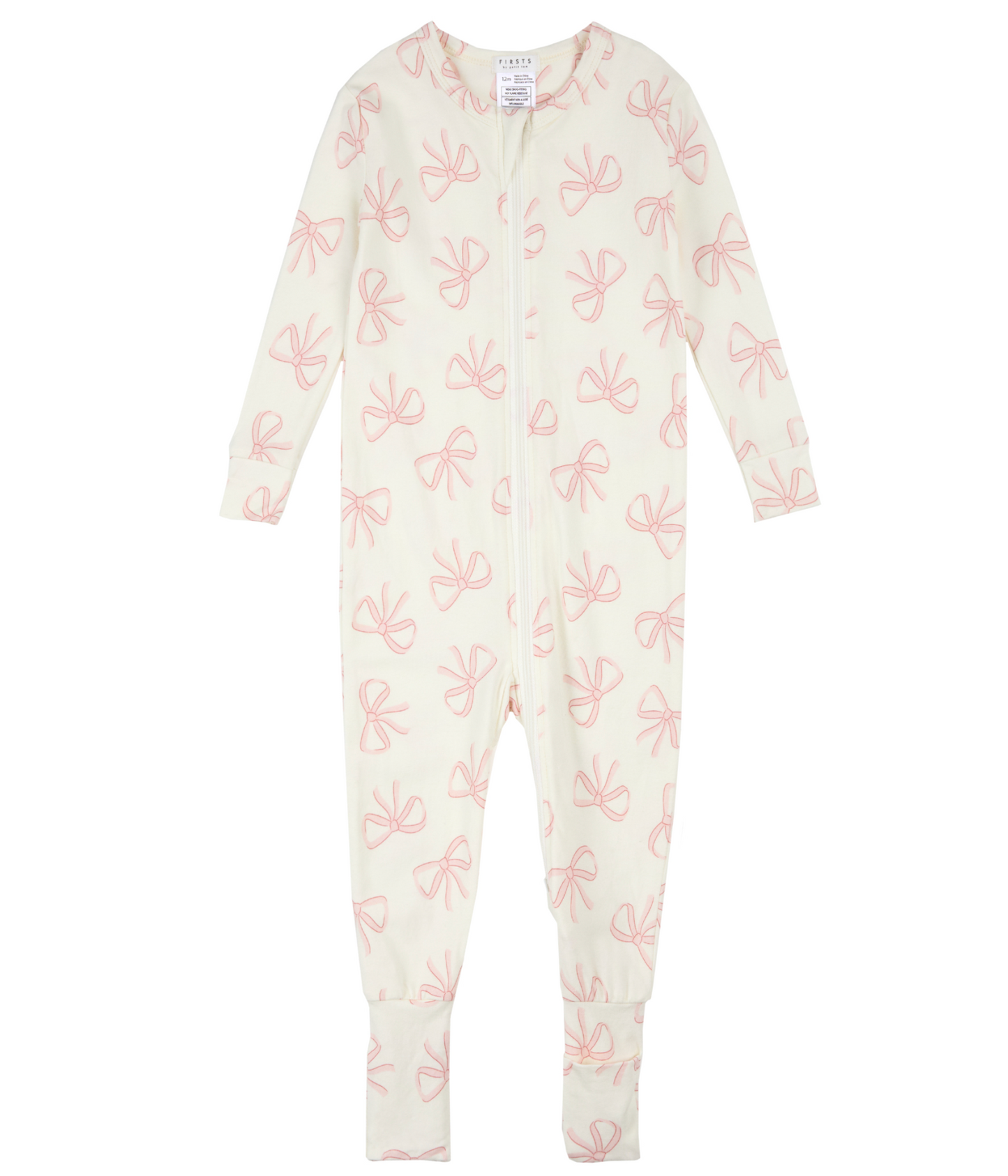 Zipper Sleeper Footless - Pink Bows