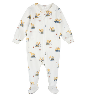 Zipper Sleeper Footed - Construction Trucks