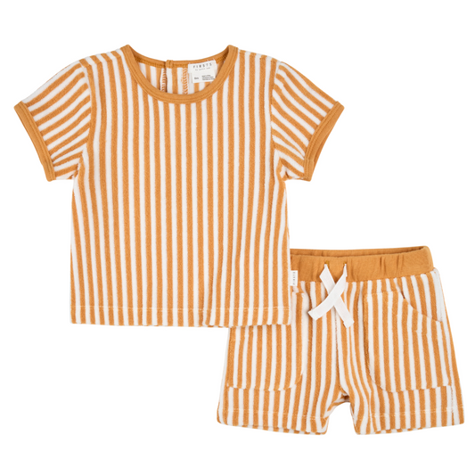 Short Sleeve Top and Shorts Terry Cloth Set
