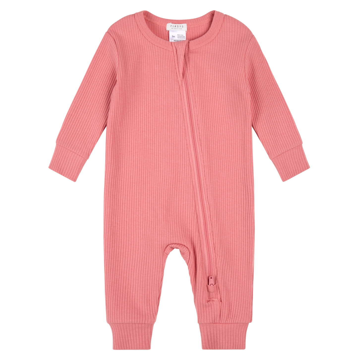 Zipper Sleeper Footless - Ribbed Pink