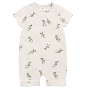 Short Sleeve Playsuit - Lizard
