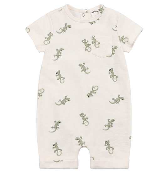Short Sleeve Playsuit - Lizard