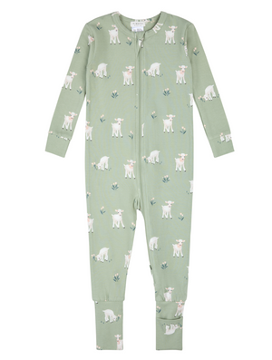 Zipper Sleeper Footless - Spring Lambs