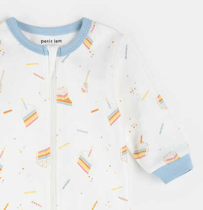 Zipper Sleeper Footed - Birthday Cake