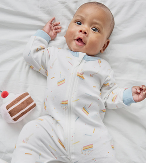 Zipper Sleeper Footed - Birthday Cake