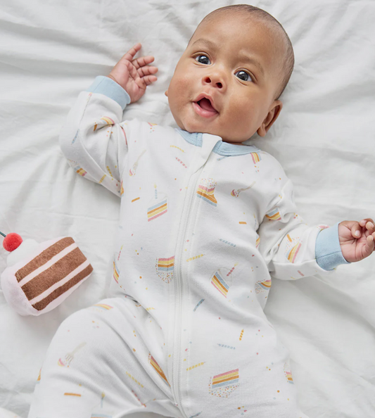 Zipper Sleeper Footed - Birthday Cake