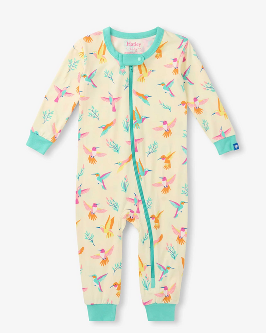 One Piece PJs - Springtime Hummingbirds