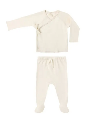Wrap Top & Footed Pant Set - Ivory
