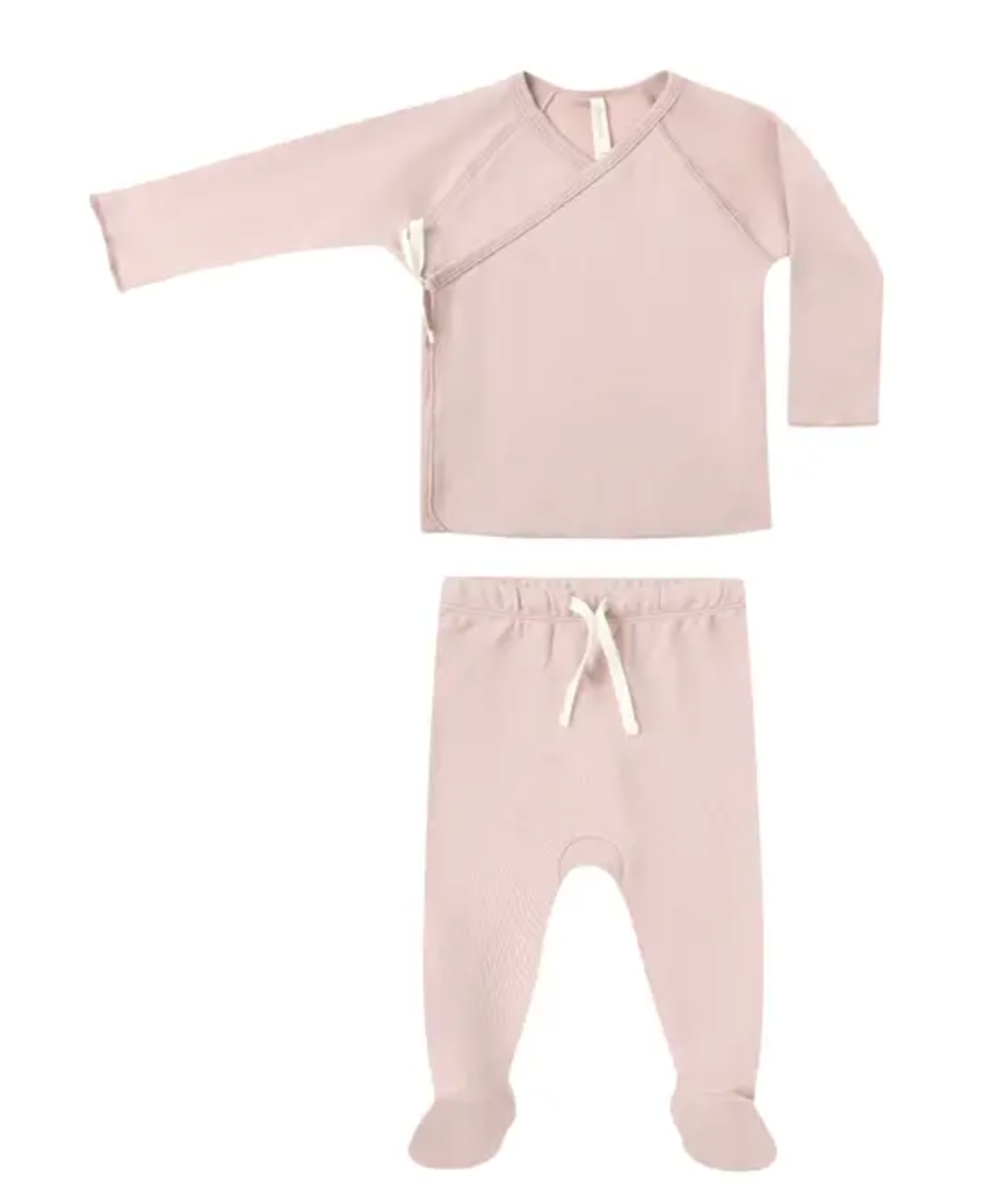 Wrap Top & Footed Pant Set - Petal