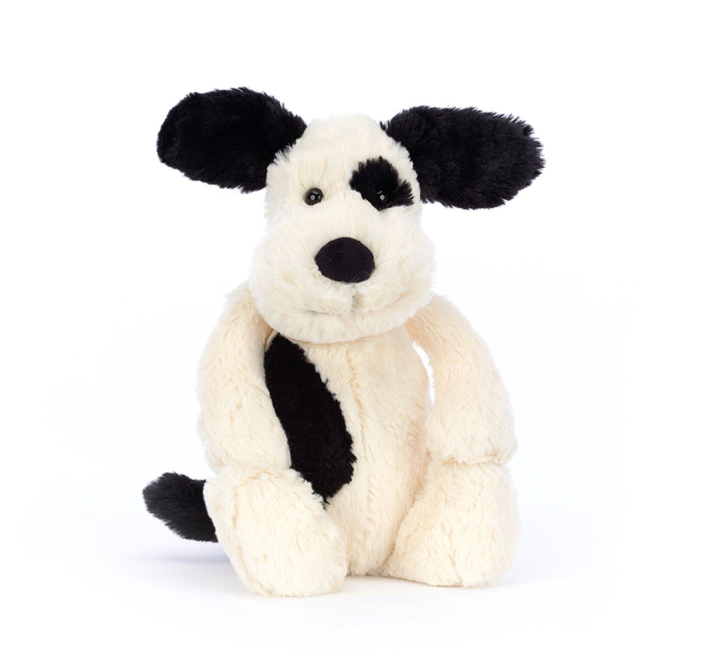 Bashful Rufferty Black & Cream Puppy