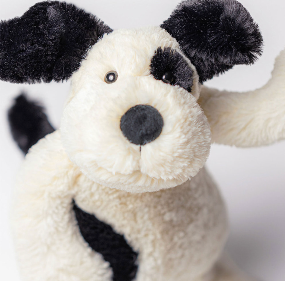 Bashful Rufferty Black & Cream Puppy