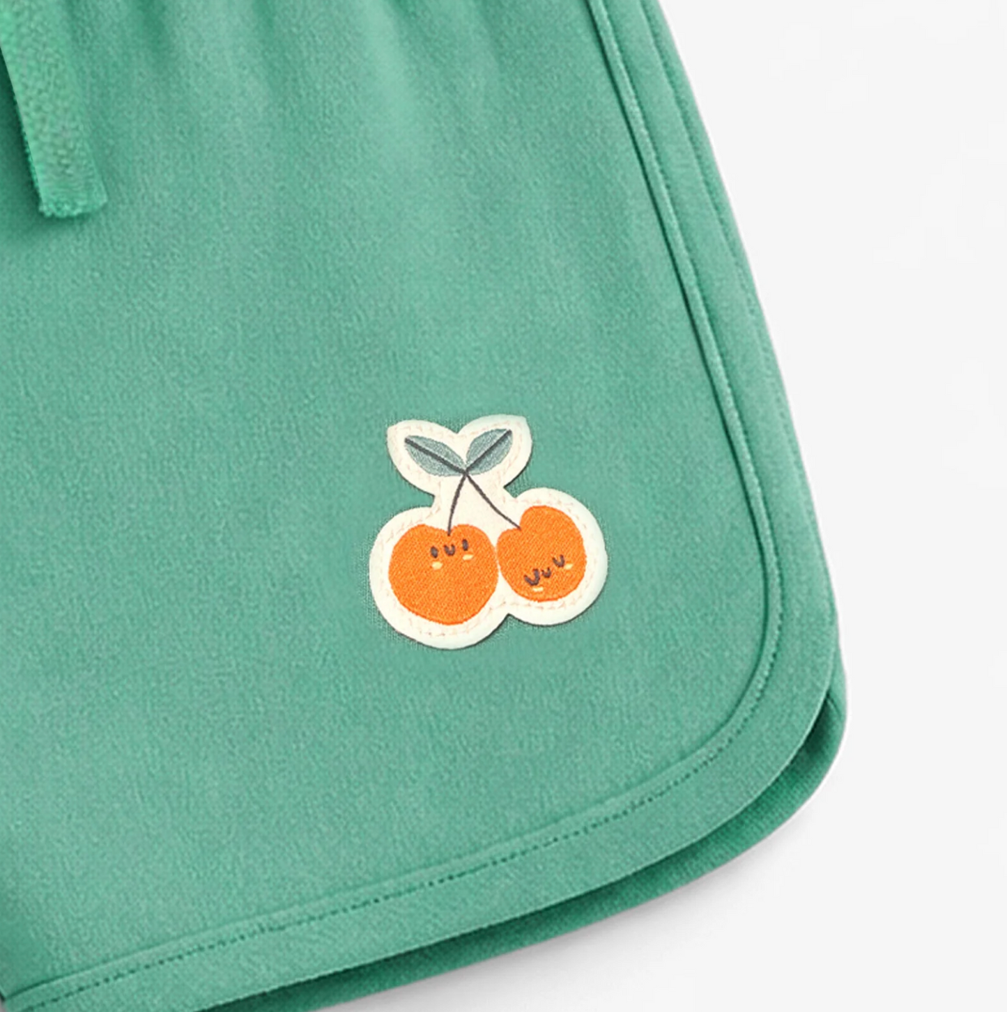 Green shorts in French cotton