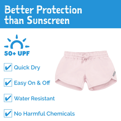 Girl's UV Swim Short - Soft Pink
