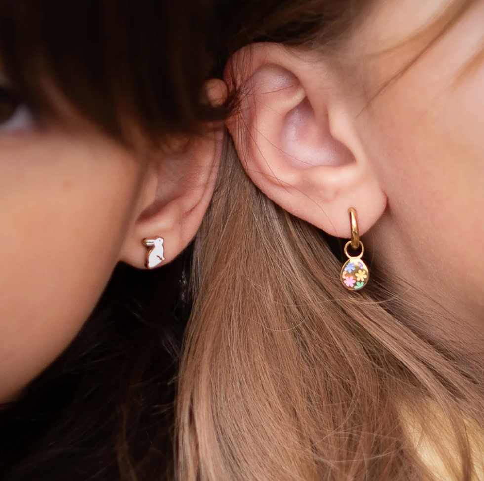 Earrings Hoop Charm - Easter Egg