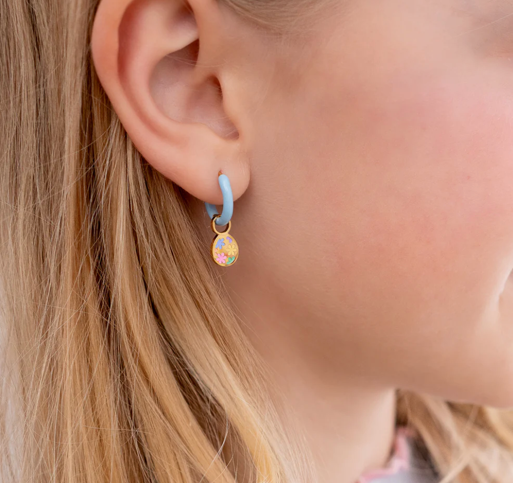 Earrings Hoop Charm - Easter Egg