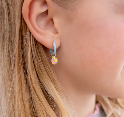 Earrings Hoop Charm - Easter Egg