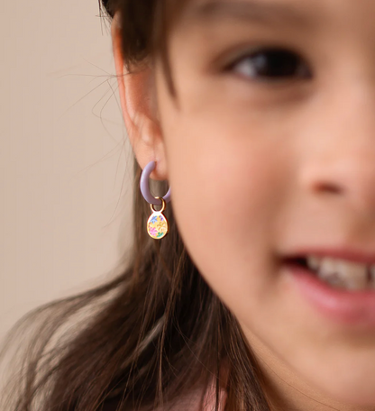 Earrings Hoop Charm - Easter Egg