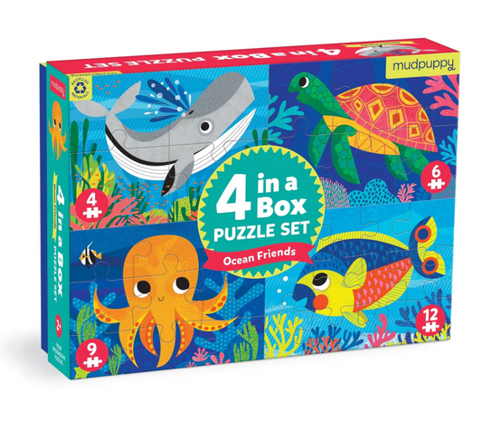 4 in a Box Puzzle Set - Ocean Friends