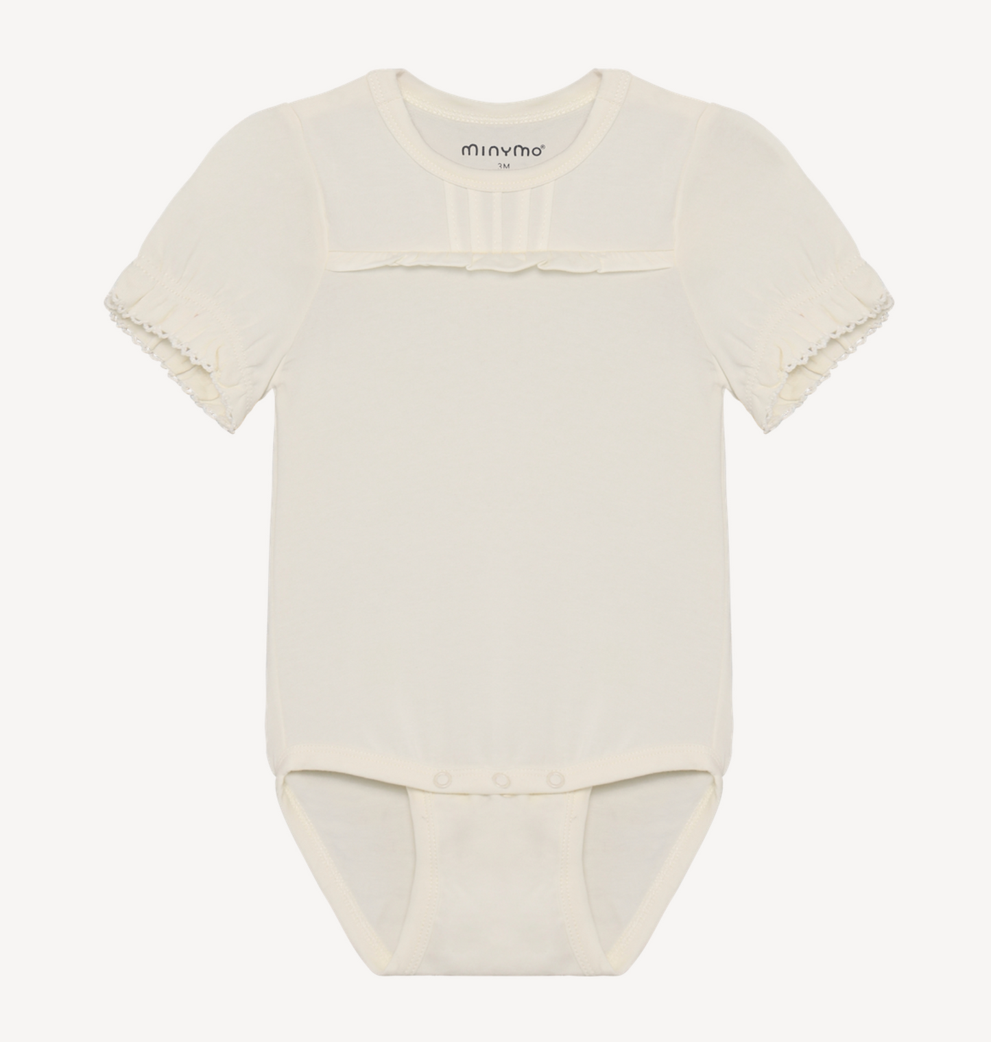Short-sleeve Body suit with Ruffle - White