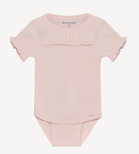 Short-sleeve Body suit with Ruffle - Pink