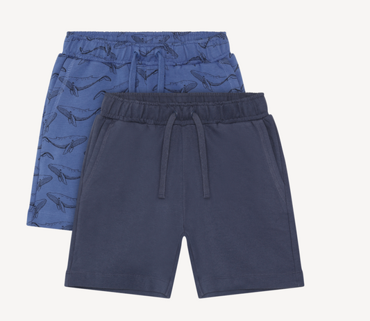 2-Pack Shorts - Navy and Royal Blue Whale