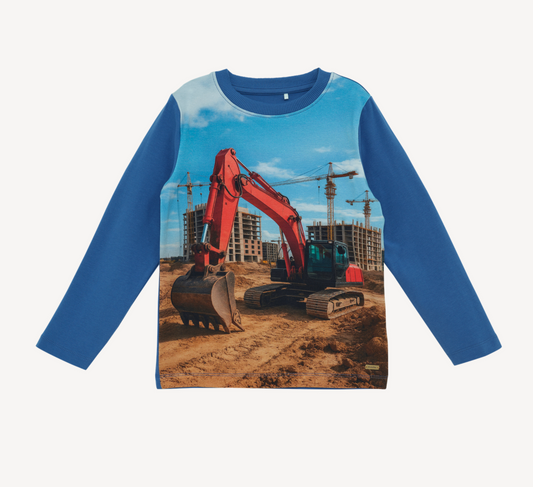 Long Sleeve Shirt - Red Excavator