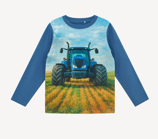 Long Sleeve Tractor Shirt - Blue Tractor