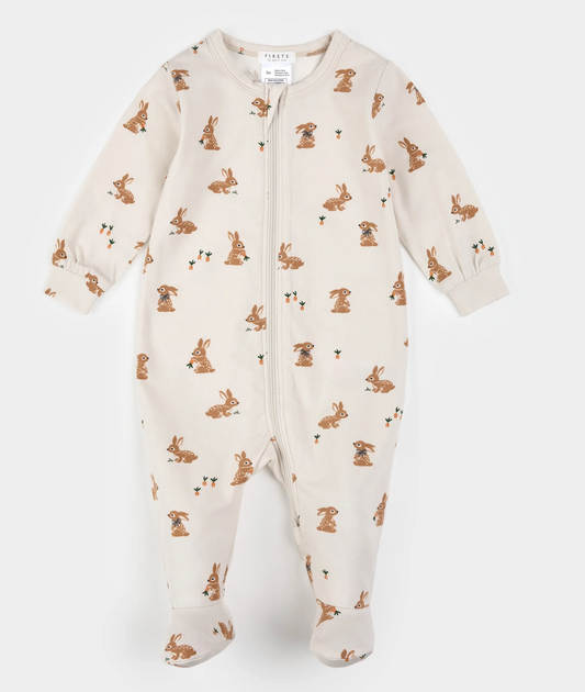 Zipper Sleeper Footed - Bunnies