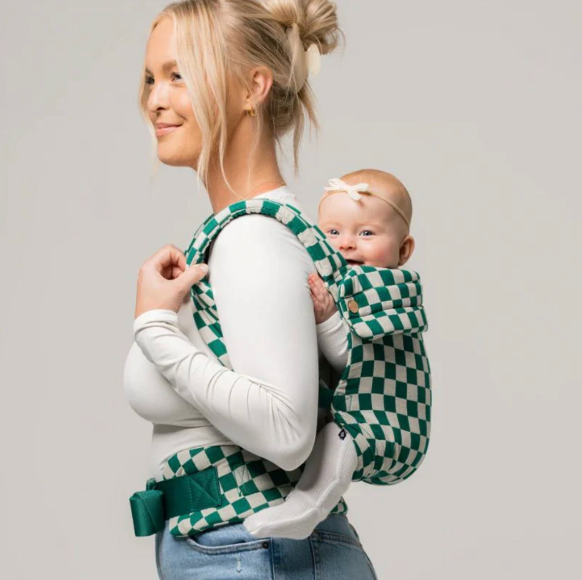 The Monarch Buckle Carrier - Evergreen Check