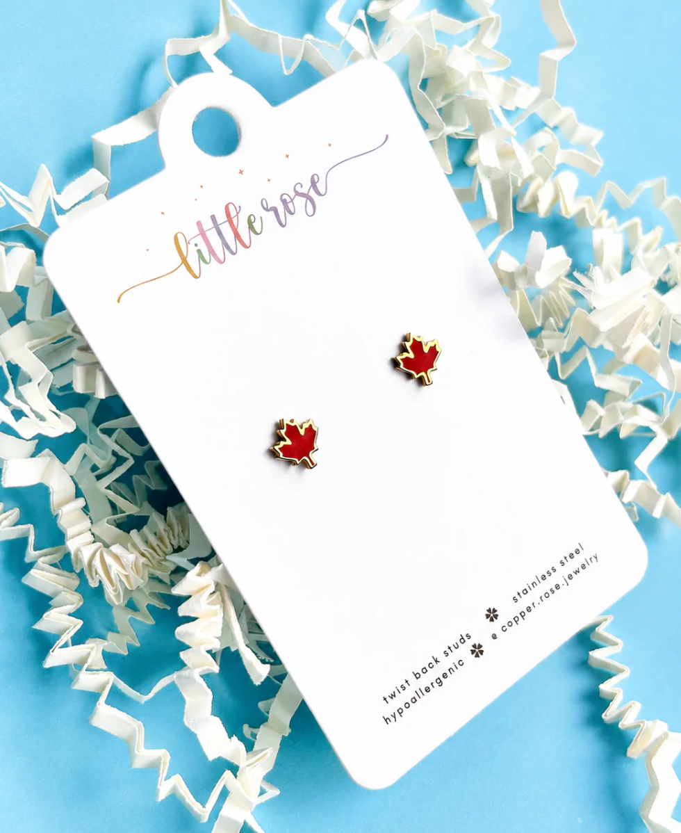 Earrings - Maple Leaf Studs