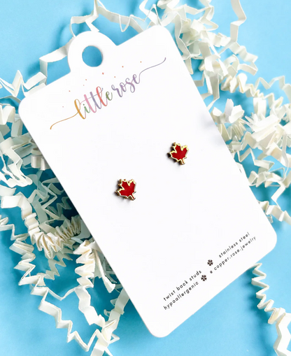 Earrings - Maple Leaf Studs