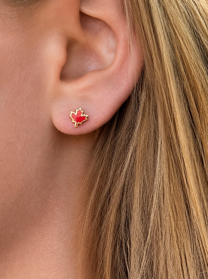Earrings - Maple Leaf Studs