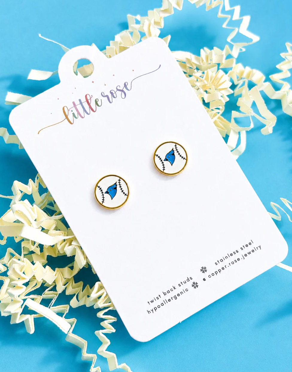 Earrings - Blue Jay Studs