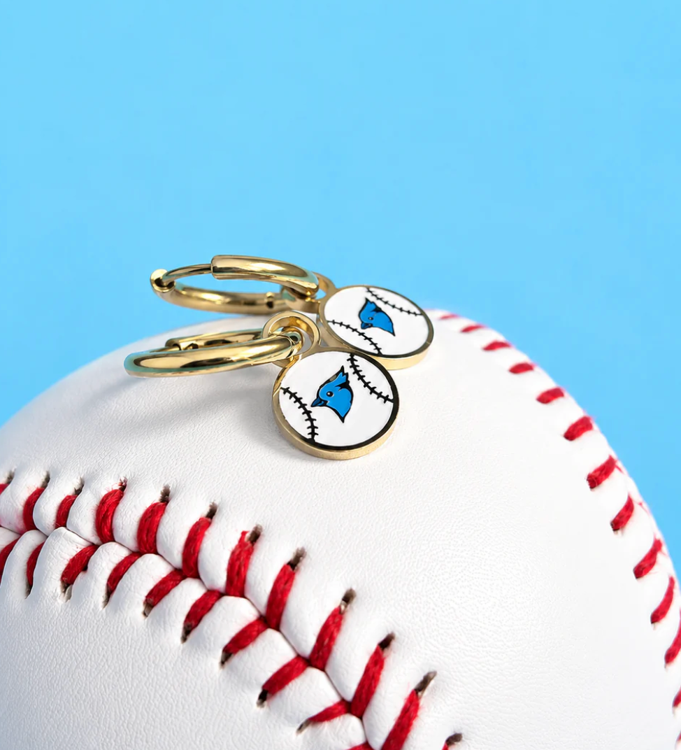 Earrings Hoop Charm - Blue Jays