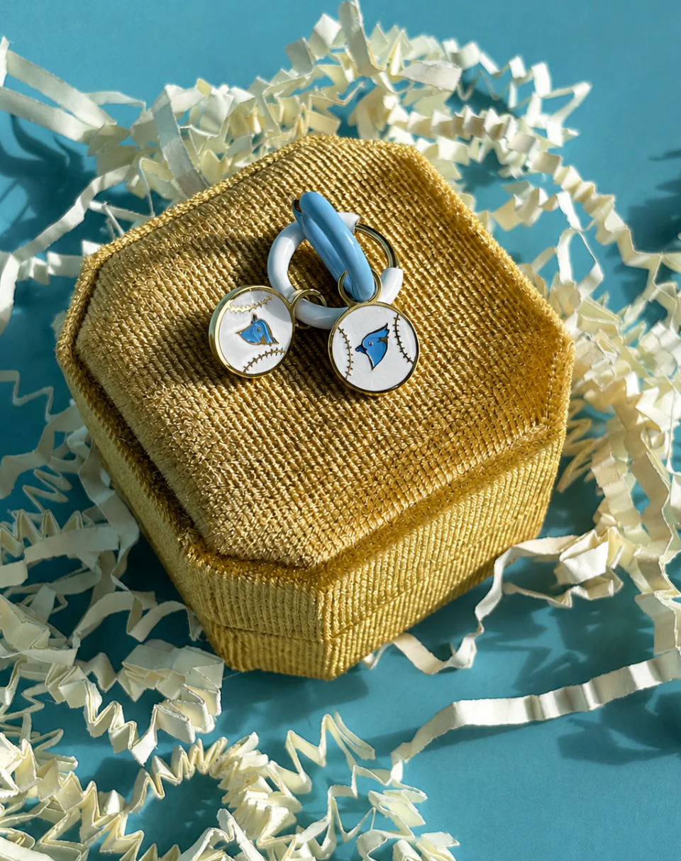 Earrings Hoop Charm - Blue Jays