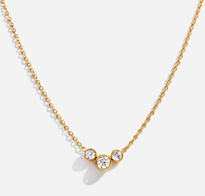 Golden necklace with cubic zirconia