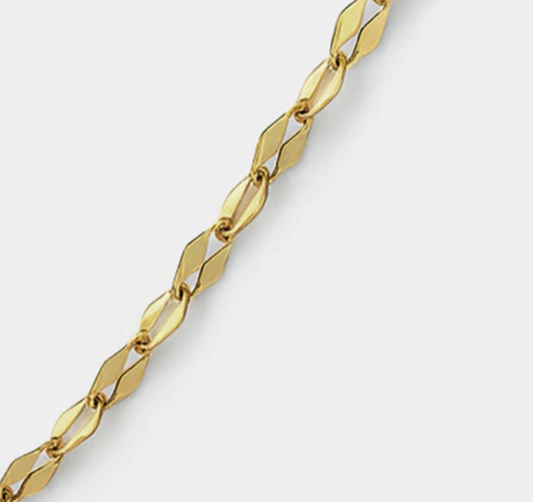 mini diamond mesh golden chain bracelet in stainless steel