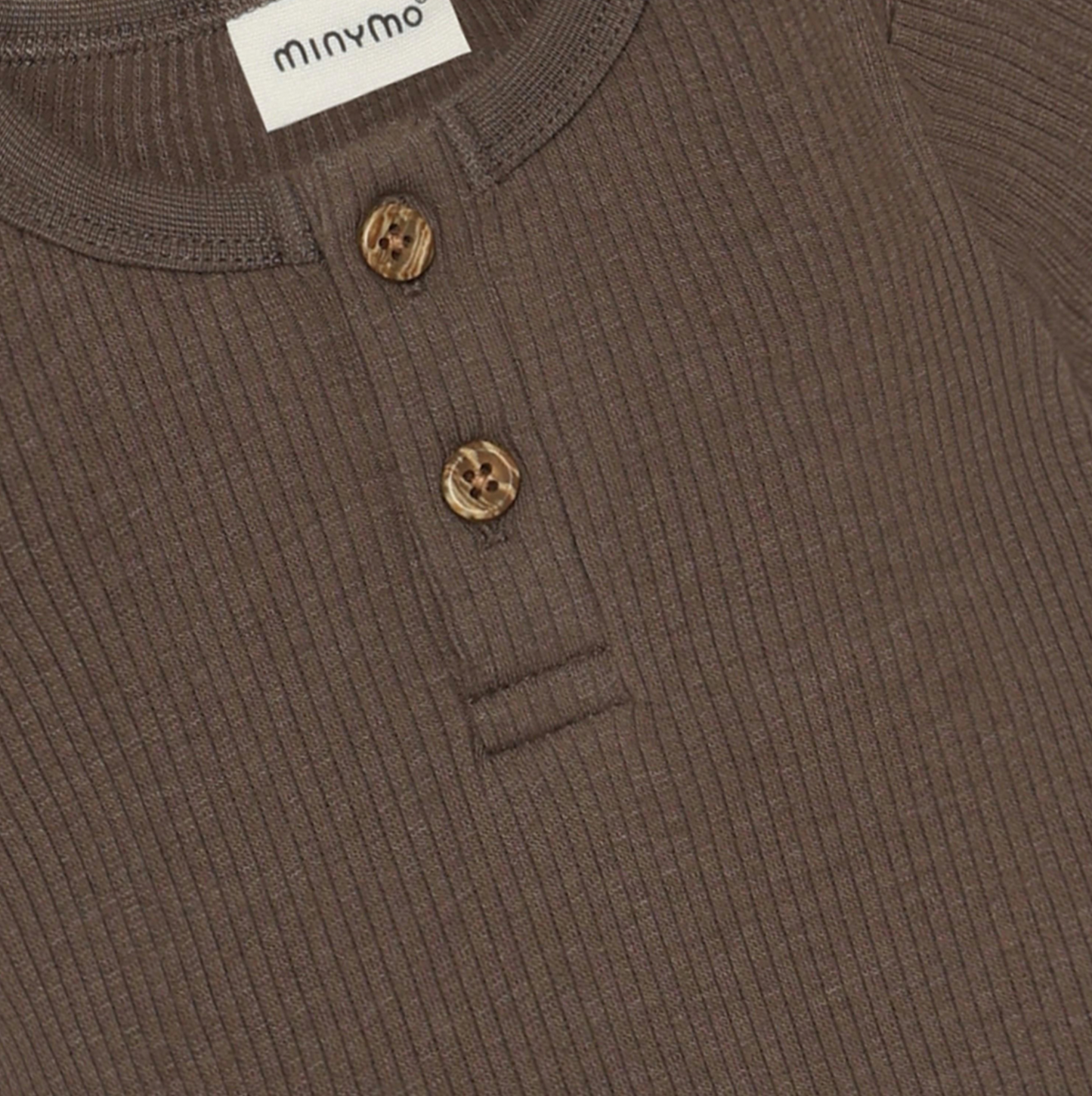 Ribbed Body Suit Long Sleeve - Chocolate