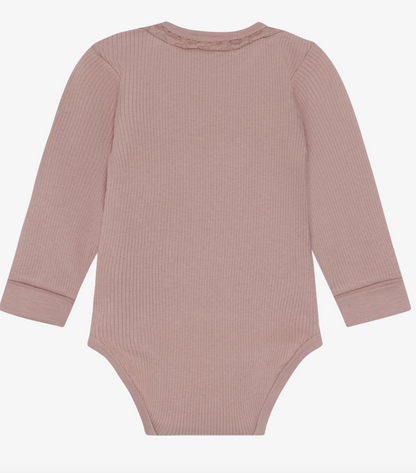Ribbed Body Suit Long Sleeve - Blush