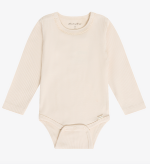 Ribbed Body Suit Long Sleeve - Cream