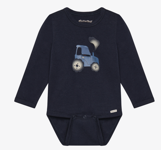 Body Suit Long Sleeve - Blue Tractor