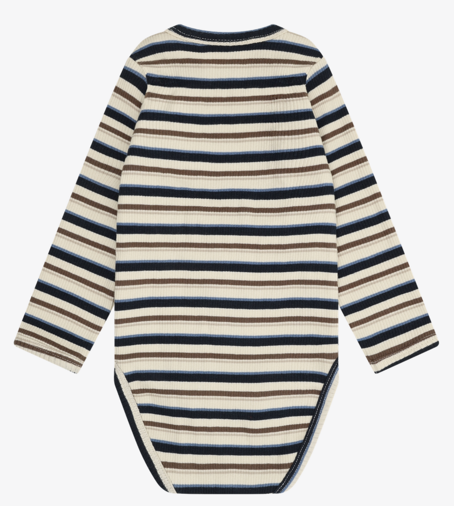 Ribbed Body Suit Long Sleeve - Blue Stripe