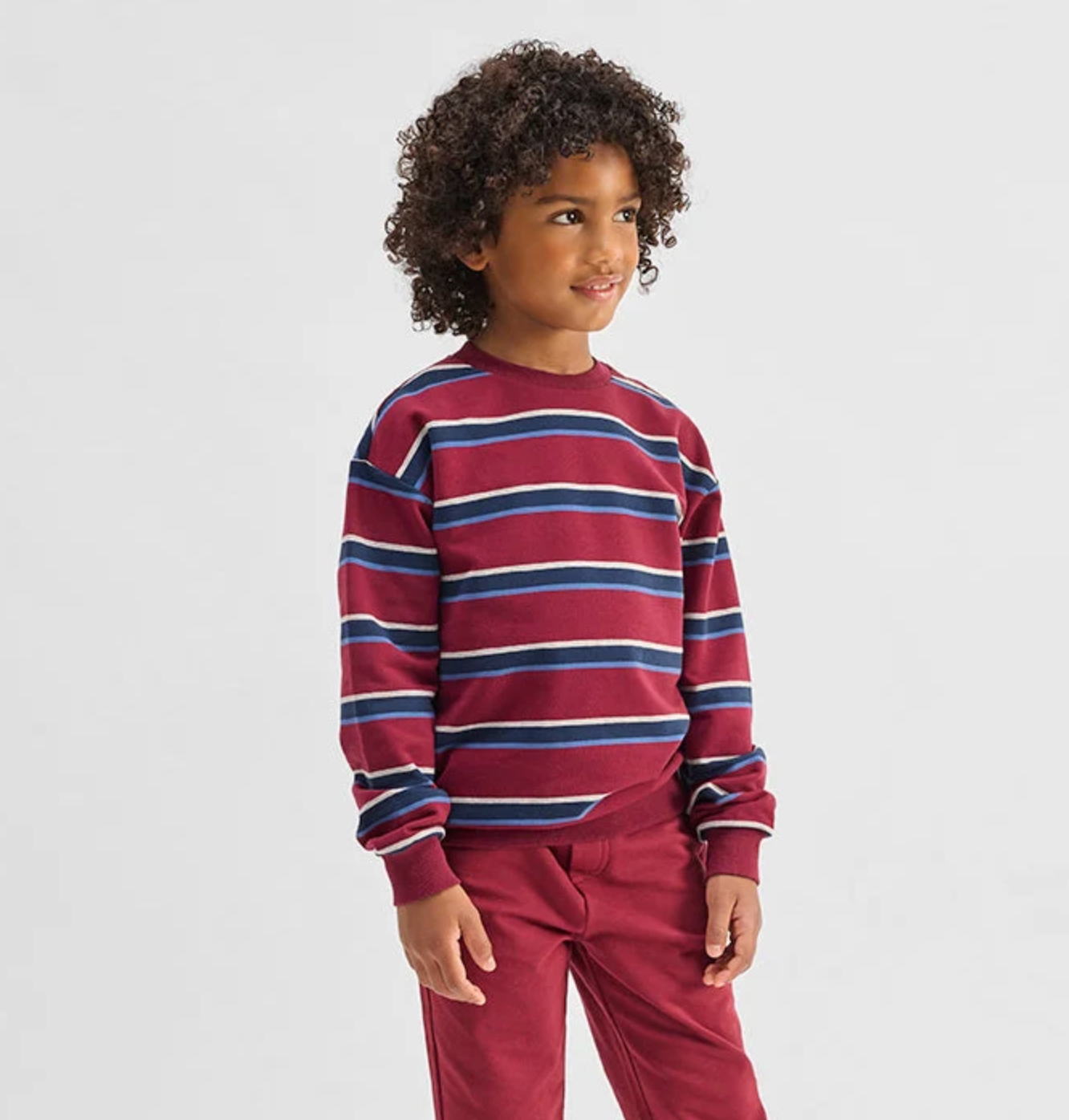 Burgundy and Blue Knit 2 Piece Set