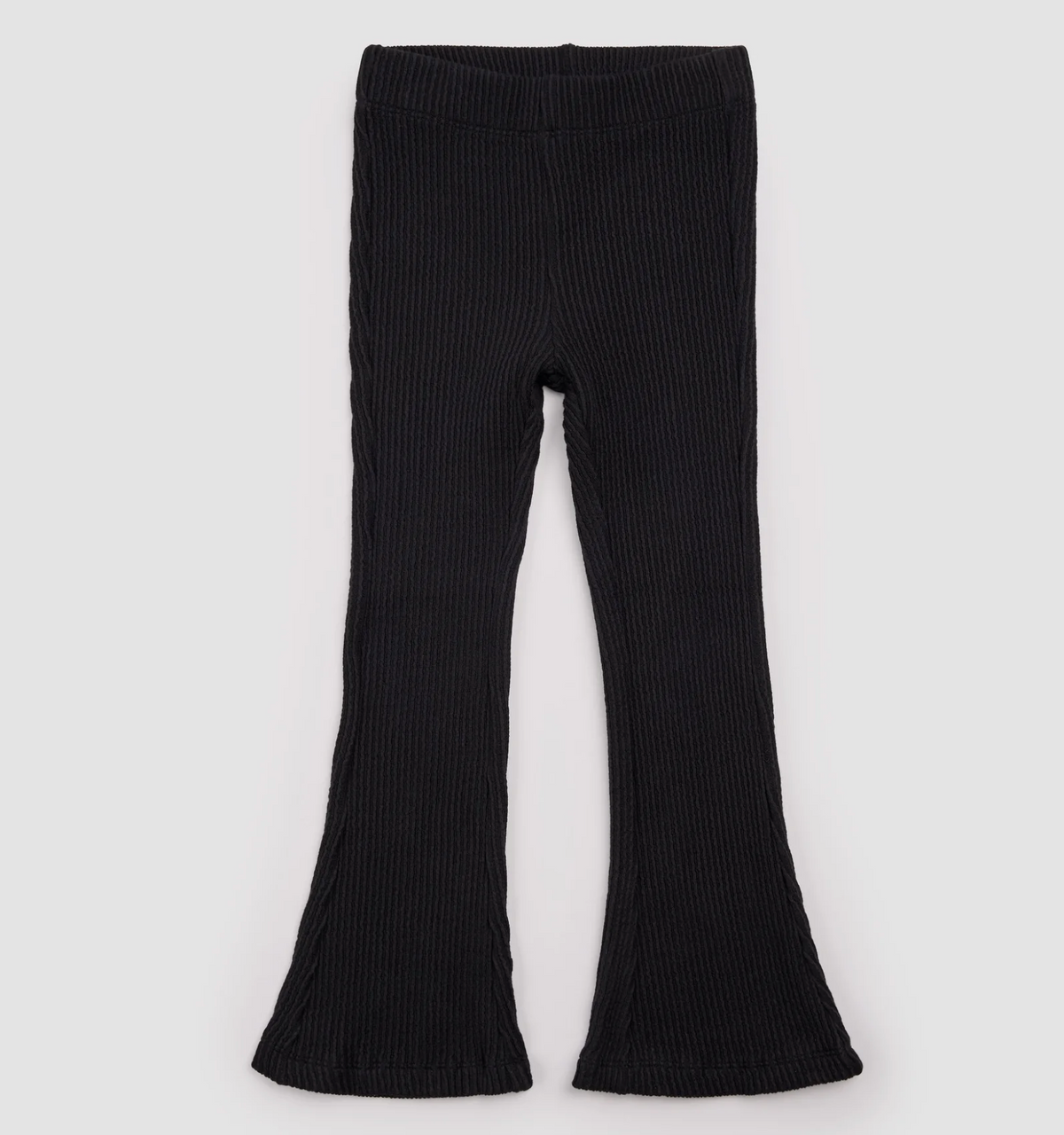 Black Flare Rib Leggings