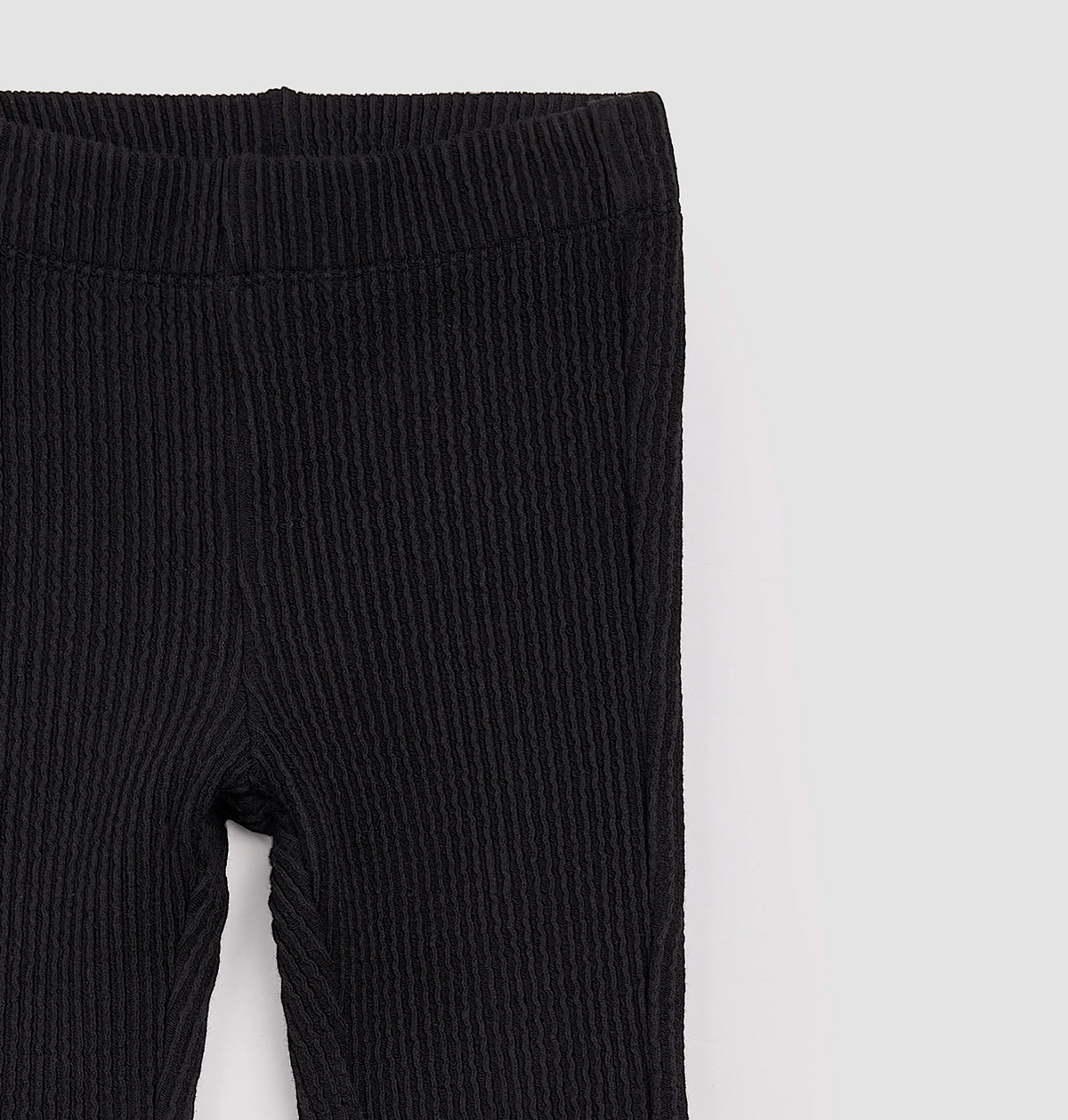 Black Flare Rib Leggings