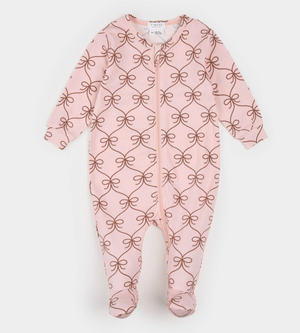 Zipper Footed Sleeper - Lasso Bow